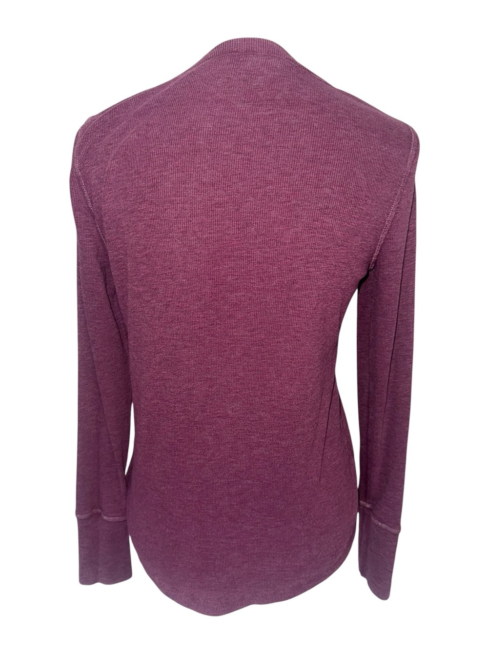Gap Women’s Small Plum Ribbed Henley Long Sleeve Stretch Knit Top Shirt Y2K - Picture 5 of 10